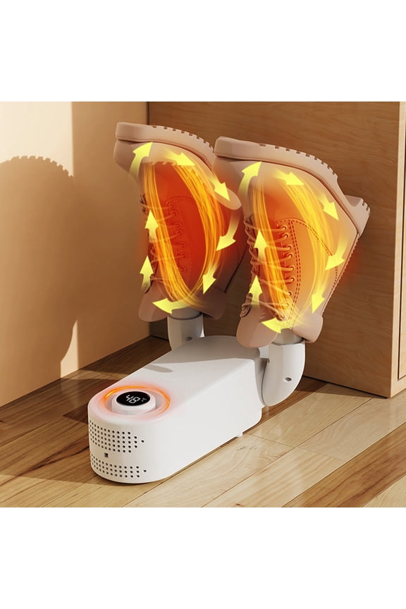 Boot Dryer Shoe Dryer Heated Warmer with Blower Foldable Adjustable Drying Rack Intelligent Timer for Shoes Boots Gloves Footwear US Plug White