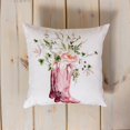 thumbnail image 1 of Boot | Flower Pot | Pillow Cover | Pink Floral | Throw Pillow | Pillows | Flower | Flower Vase | Flower Bouquet | Flower Pots | Gift for her, 1 of 10