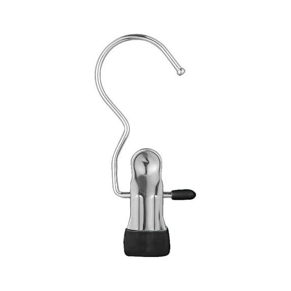 Boot Hanger Clips,12-Pack Laundry Hanging Hooks,Clothes Pins for Closet Organizer,Heavy Duty Hanger Clips,Travel Drying Clothes Pins,Multi Function Clip Hooks for Closet Travel Pants,1PC(Black)