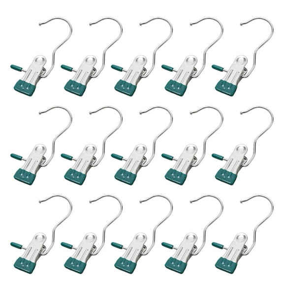 Boot Hangers Clips, 15 Pack Laundry Hooks Hanging Clips Clothes Pins Closet Hanger Organizer Clamps Socks Towel Clips Heavy Duty Clothespins Bulk Hanger Clips for Closet Travel Pants Socks Handbags
