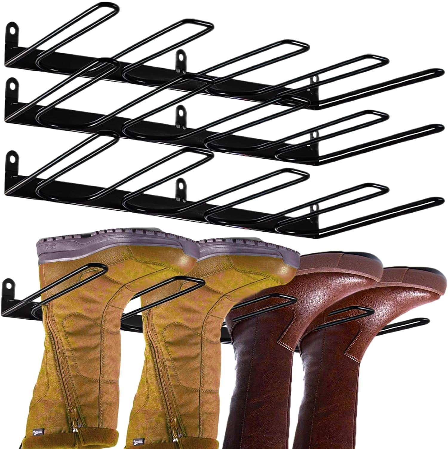 Wader Racks Display Boot Rack 4 Pack Wader Hangers Wall Mount - Space Saving Boot Racks ...