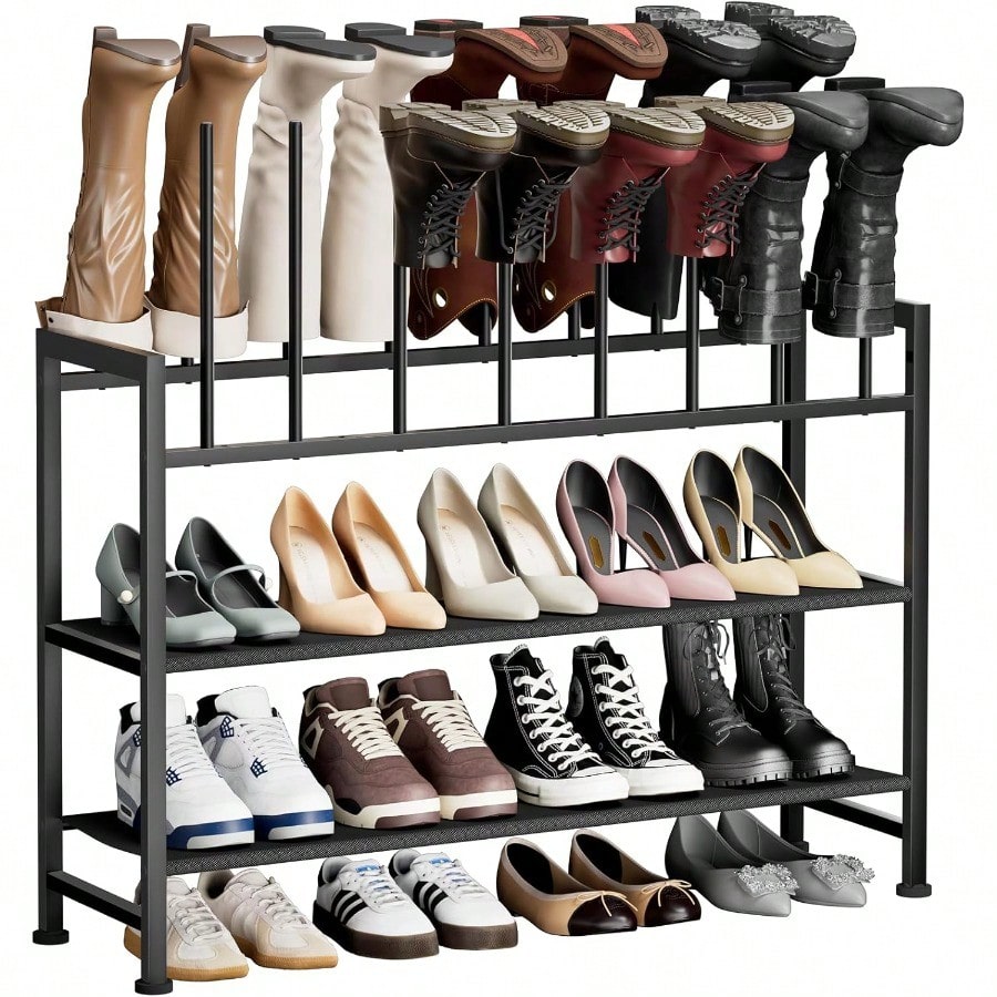 Boot Rack Price Boot Rack 4-Tier - Black Metal Boot Storage Rack for Tall Boots ...