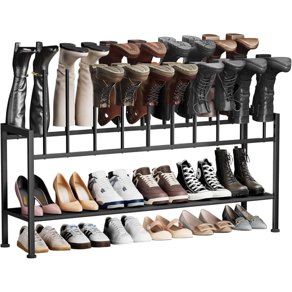 Boot Rack 4-Tier -  Metal Boot Storage Rack for Tall Boots Organizer Tall Boots, Multiuse Shoe Rack for Boots, Sneakers, High-Heel, Entryway, Fits 6-8-10 Pairs