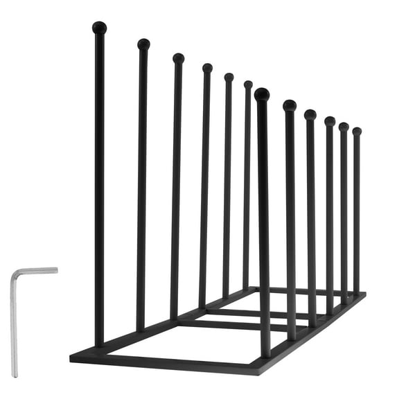 FYJUCPA Black metal free standing boot rack organizer for 6 pairs of shoes, 75 x 25 cm