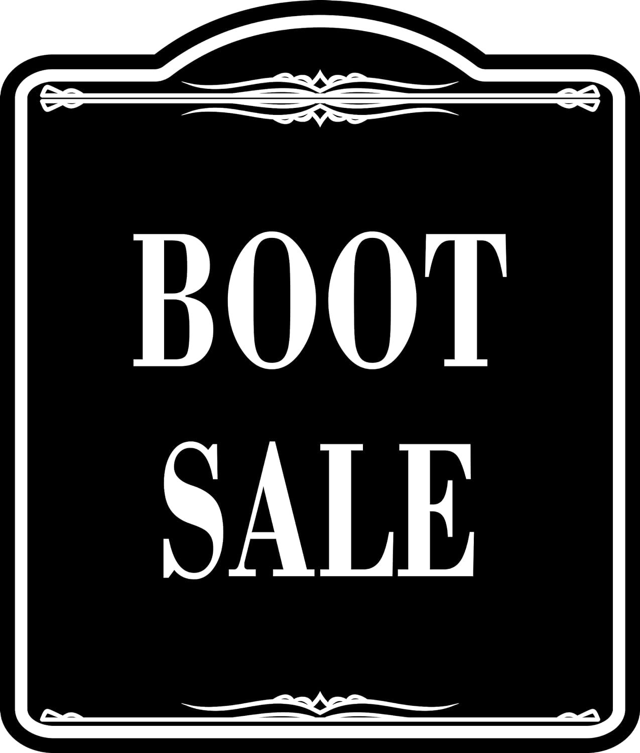 Boot Sale BLACK Aluminum Composite Sign, 15"x18"