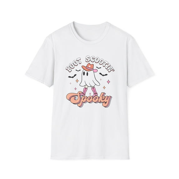 Boot Scootin' Spooky Ghost Halloween T-Shirt - Fun & Festive Halloween Tee