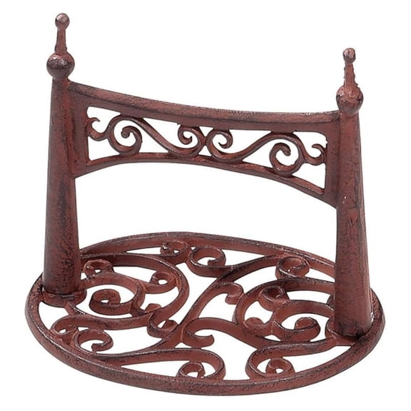 Boot Scraper Cast Iron - Victorian Shoe Scraper for Entryway - Antique Brown Outdoor Boot Brush - Patio & Porch Decor - Heavy Duty Metal Boot Cleaner