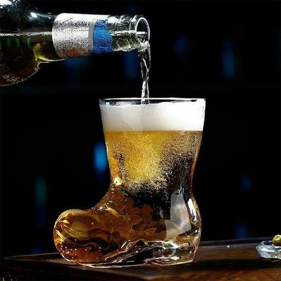 Boot Shaped Transparent Beer Mug, Quirky Crystal Shoe Design Drink Cup, Durable ABS Cold Beverage Container, Unique Novelty Drinkware for Home Kitchen Bar Party Decoration