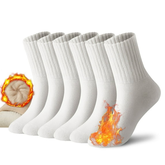 Boot Socks for Women Winter Solid Thick Crew Socks Warm Wool Thermal Socks, 3Pairs