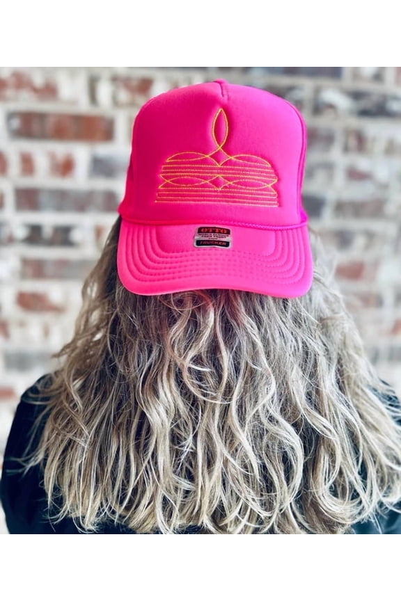 Boot Stitch Embroidered Trucker Hat