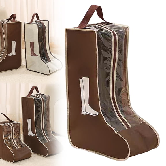 Boot Storage Bag with Clear Window,Waterproof Tall Boot Organizer with Handle,Dust-Proof Shoe Protector for Knee-High Boots,Travel Home Closet Storage