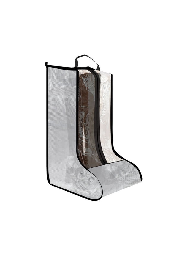 Boot Storage Bag Portable Shoes Organizer Travel Transparent PVC Mesh Thigh-high Boot Container Bag(One Size,b)