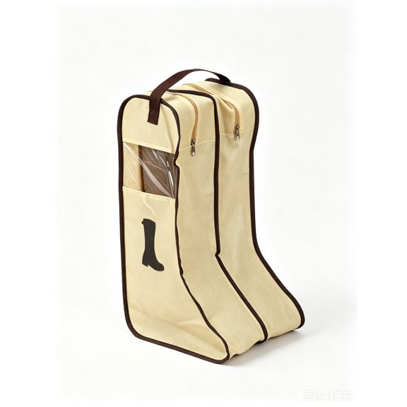 Boot Storage Bag with Window, Tall Boot Cover for Closet, Dust Proof Boot Organizer with Carry Handle, Travel Boot Pouch for Short and Knee-High Boots