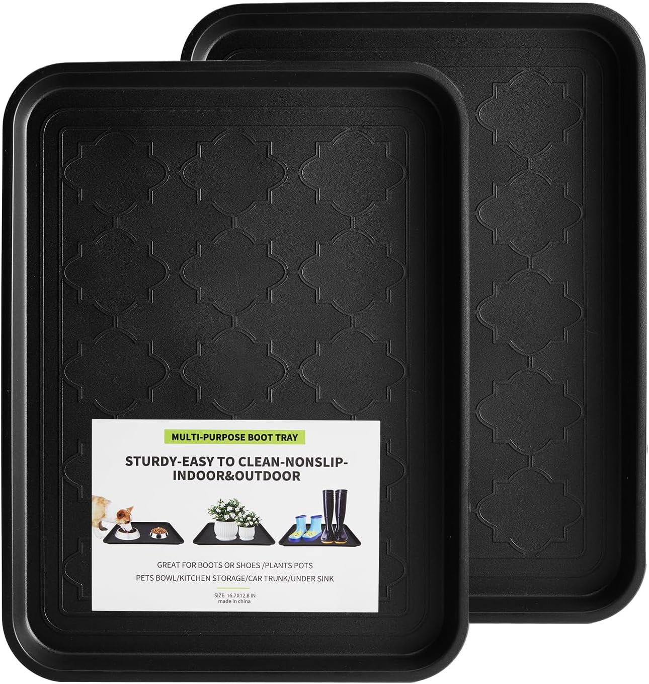 Boot Tray 2 Packs All Seasons Multi-Purpose, Waterproof Boot Trays for ...
