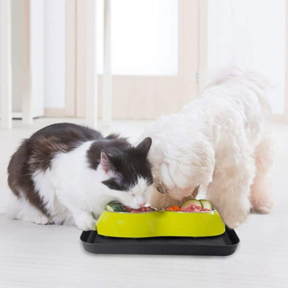 Boot Tray Floor Protection, Rvkxad Multi-Use Pet Bowls Paint Dog Bowls Tray, Raised Edge Non-Slip Easy Clean Garage Indoor Outdoor Mat for Shoes Mud Snow, Black
