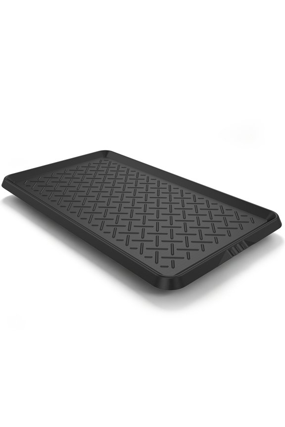 Boot Tray Mat Large 28.35x16.14x0.79 inch Shoe Mat Rubber Easy Clean Waterproof Shoe Drip Tray for Entryway Black Twill Pattern