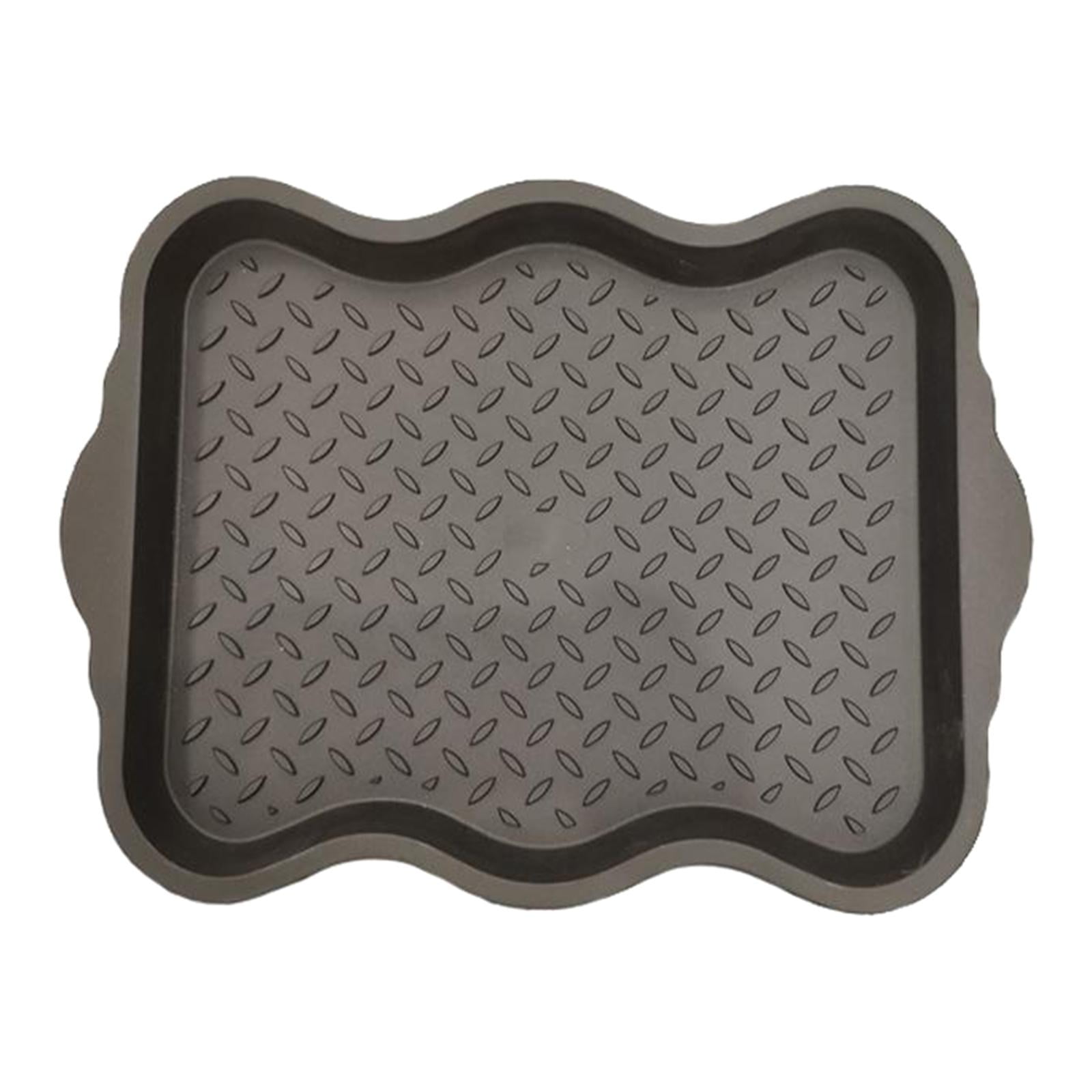 Boot Tray – Water Resistant Utility Rubber Mat – Indoor or Outdoor Doormats  for Use in Four Seasons(Black, F) 