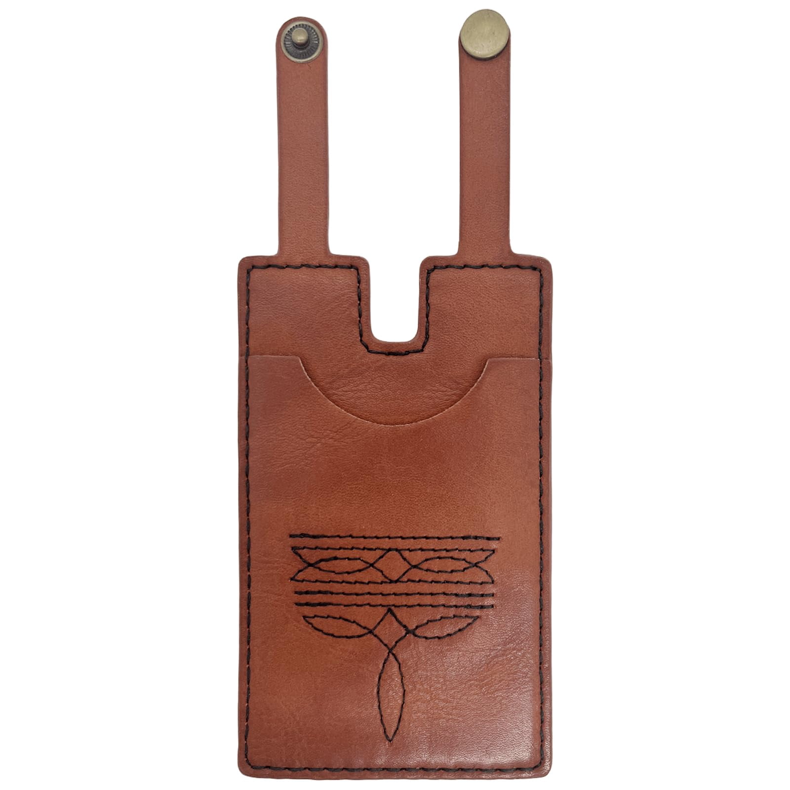 Boot Wallet for Women,Western Boot Wallet with Snap Strap,Leather Boot Wallet, Credit Card Holder(Tawny)