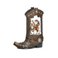 thumbnail image 1 of Roman 10 Inch H Lighted Swirl Boot Santa Riding Deer, Christmas Decoration, 1 of 8