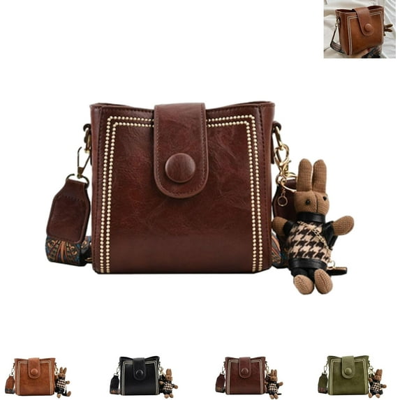 Bootara Bucket Bag, Women's Vintage Charm Bucket Bag, Crossbody Bag with Adjustable Shoulder Strap