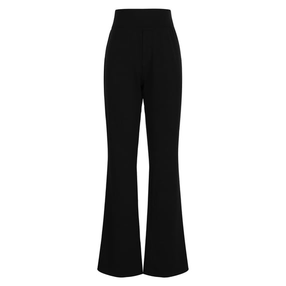 Bootcut Dress Pants For Women Solid High Waisted Straight Pant Regular Business Casual Work Trousers With Pockets