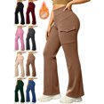thumbnail image 1 of Bootcut Pants for Women High Waisted Stretch Slim Fit Pockets Casual Everyday Pants, 1 of 7
