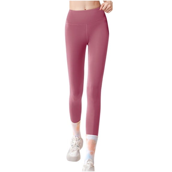 Sevevn Women's Leggings Solid Color Fitness High Waist Elastic Exercise Yoga Pants