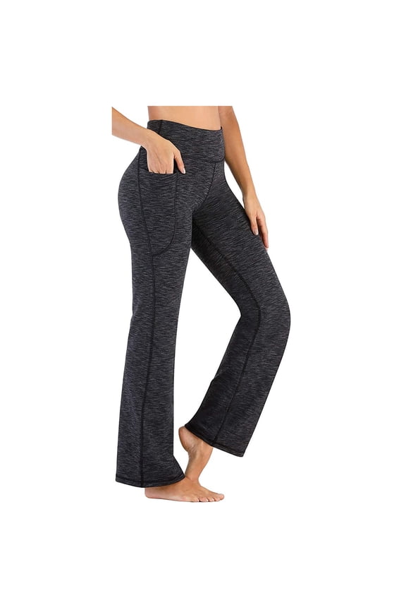 Bootcut Yoga Pants For Women Wide Leg High Waist Workout Out Leggings Tight Fitting Hip Shaping Yoga Athletic Pants Dark Gray L