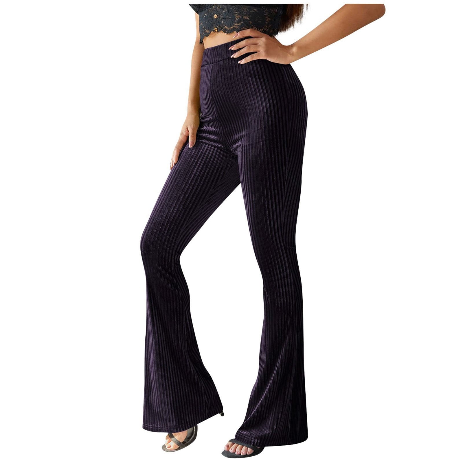 Bootcut Yoga Pants for Women High Waist Velvet Pit Strip Dress Pants  Fashion Y2k Bootleg Flare Leggings for Casual Work 