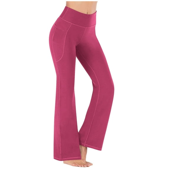 Bootcut Yoga Pants for Women High Waisted Flare Leg Work Trousers Solid Color Workout Leggings Running Sports Wear Pants