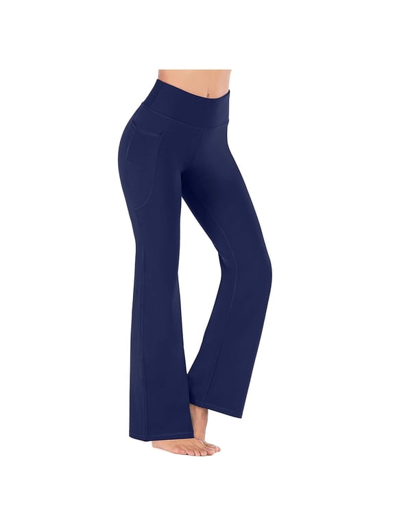 Bootcut Yoga Pants for Women High Waisted Flare Leg Work Trousers Solid Color Workout Leggings Running Sports Wear Pants