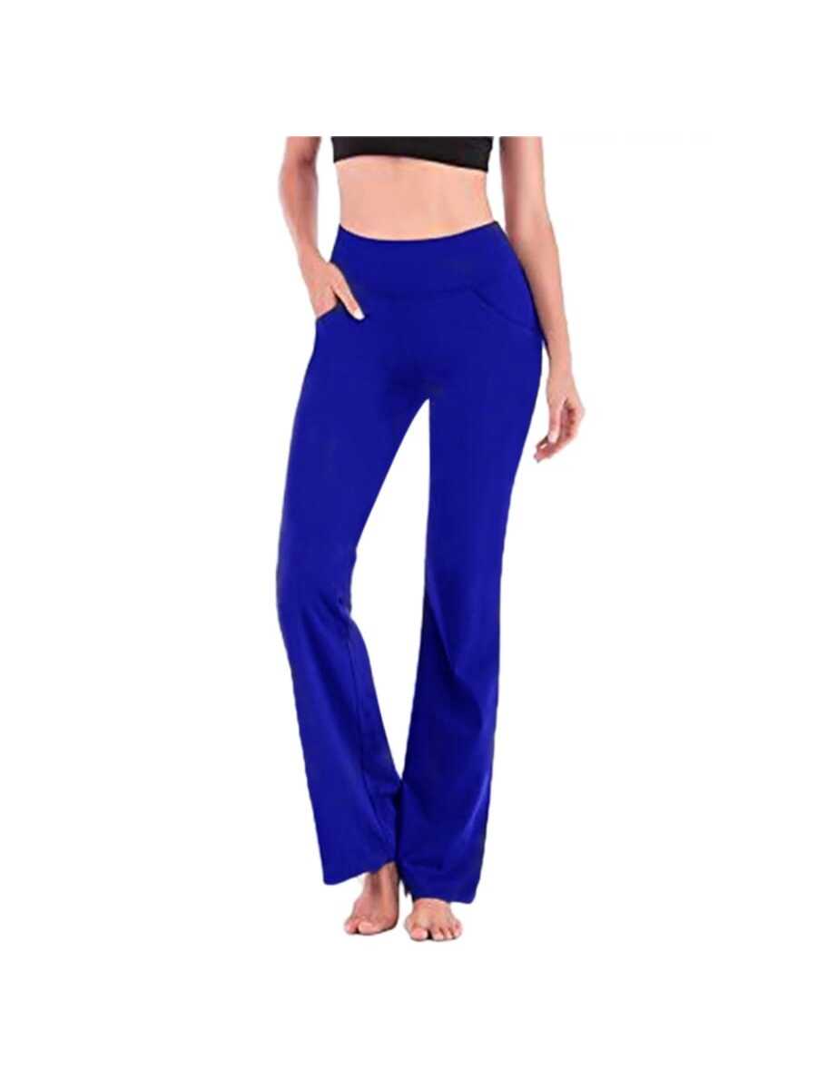 Bootcut Yoga Pants with Pockets for Women High Waist Workout Bootleg Pants Tummy Control, Gym