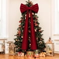 thumbnail image 1 of Bootesun 20x71" Christmas Extra Large Velvet Bows, Christmas Tree Topper Decor, Giant Xmas Tree Toppers, Bows for Home Wreath Wall Backdrop Birthday Wedding Party Xmas Decorations(Deep Red), 1 of 9