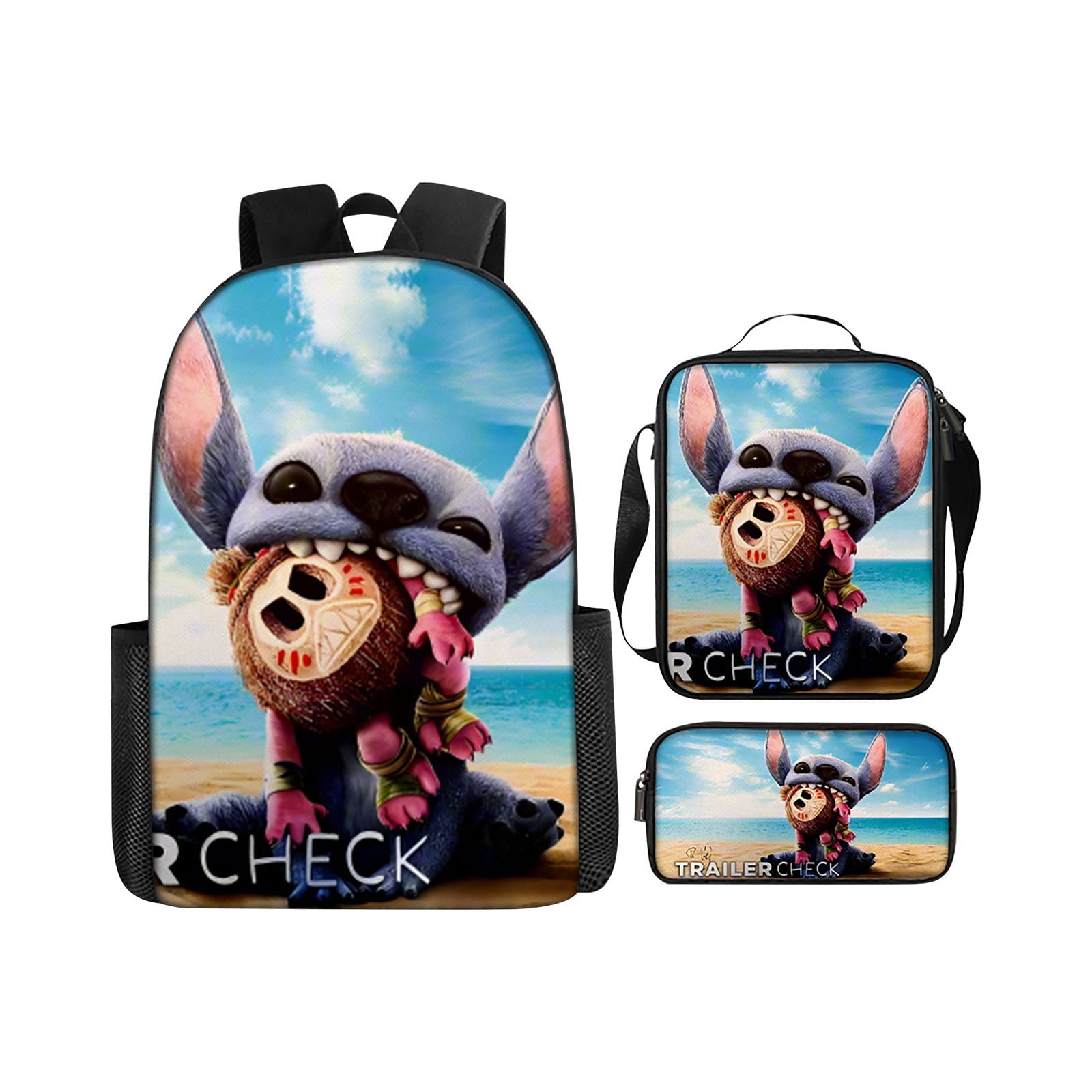 Bootesun 3D Lilo & Stitch School Bag, Comfort Stitch Cartoon Large Capacity Backpack, Adorable Stitch Cartoon Character Laptop Travel Sports School Bags Back to School Gifts for Daughters Sons