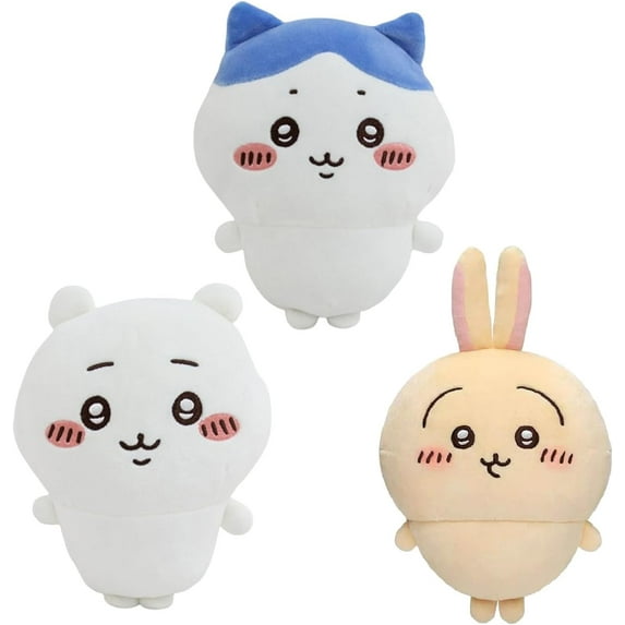Bootesun 3PCS Cute Chiikawa Cartoon Plush, 10" Cute Chiikawa Plush Toys, Suitable Hugging Stuffed Dolls, Collection Value Plushies, Kawaii Home Decorations, Christmas Birthday Gift for Teens Adults
