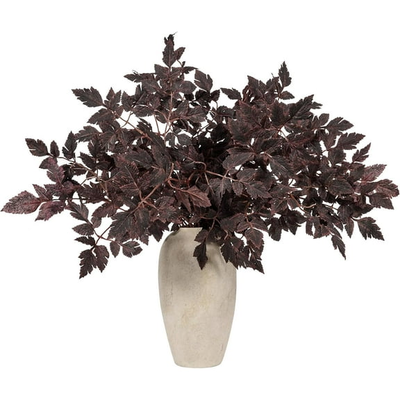 Bootesun 4PCS 24Inch Artificial Cimicifuga Plant Leaf, Faux Plum Purple Cimicifuga Leaf Bundles, Fall Faux Stems and Branches for Vase,Wedding/Autumn/Farmhouse/Home Decorations
