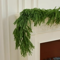 Bootesun 6FT Christmas Garland Artificial Norfolk Pine Garland，Real Touch Winter Greenery Garland, Faux Pine Needles Garland for Home Table Mantle Fireplace Indoor Outdoor Christmas Decors