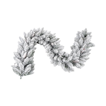 Bootesun 6ft Flocked Artificial Christmas Garland with Pine Cones and Red Berries, Green