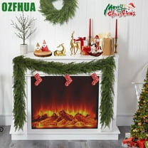 Bootesun 9FT Artificial Cedar Garlands, Real Touch Winter Cedar Cypress Garland, Green Artificial Greenery Pine Garland for Table, Mantle, Wall, Indoor, Outdoor Christmas Decorations