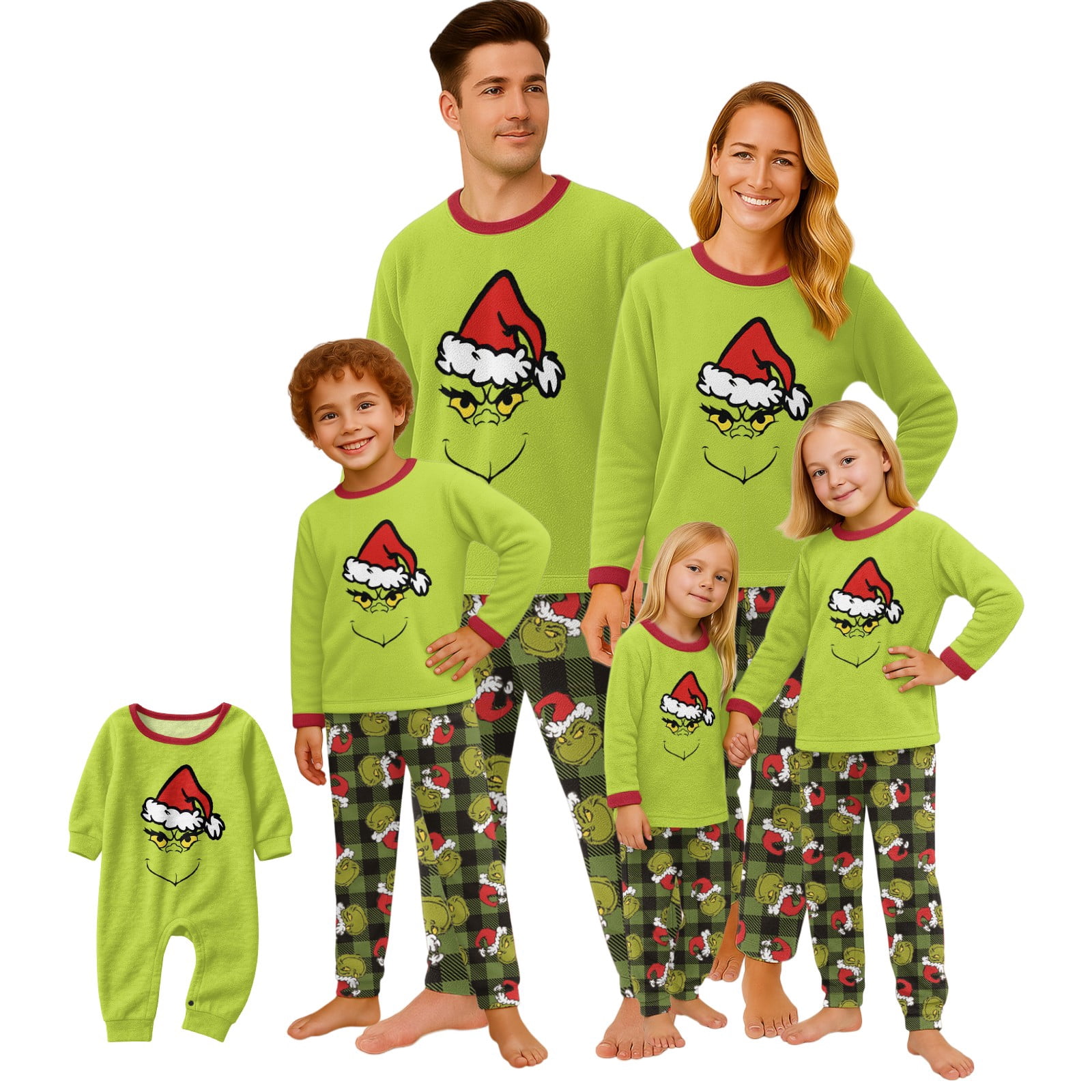 Bootesun Christmas Green Elf Print Family Matching Pajamas, Pajamas 2 ...