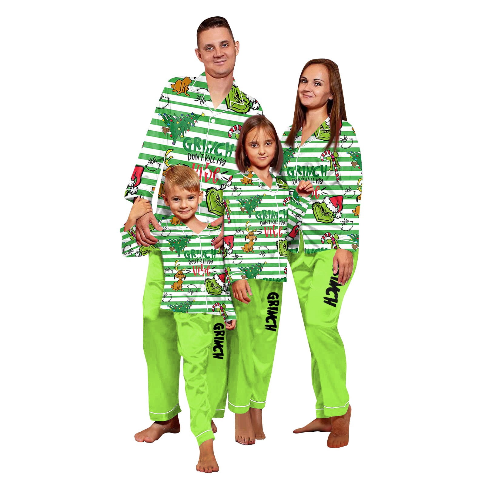Bootesun Christmas Pajamas Matching Sets for Family - Gri-nch Onesie ...