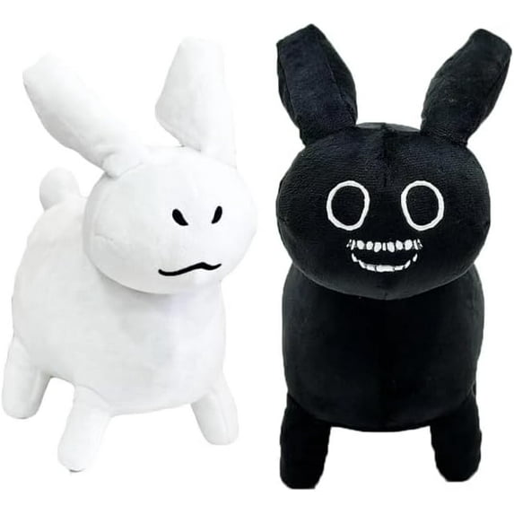 Bootesun Gubby Plushies, Unique Stuffed Animals for Room Decors for Video Game Fans - Best Choice of Gifts - Fun Home Decorations - Birthday and Christmas Gifts (White+Black)