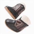 thumbnail image 1 of Booties for Baby & Toddler Cowboy Cowgirl Boots Infant Western Boots Toddler Boys Girls Round Toe Riding Mid Calf Boots Size 0-3 Months, 1 of 9