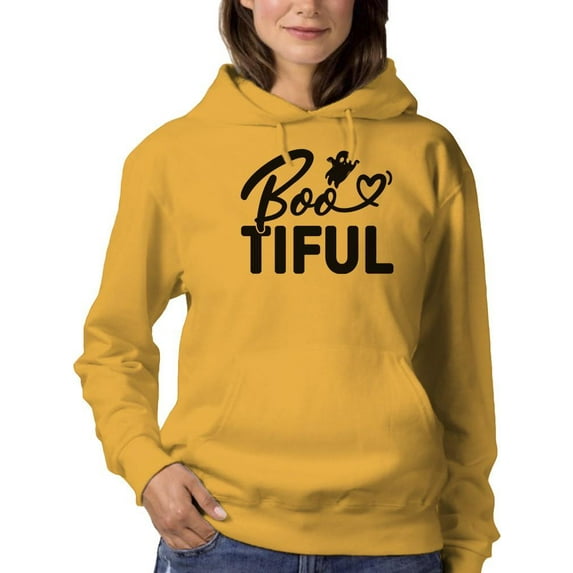 Bootiful. Cute Ghost And Heart Hoodie Women -Image by Shutterstock, Female 3X-Large