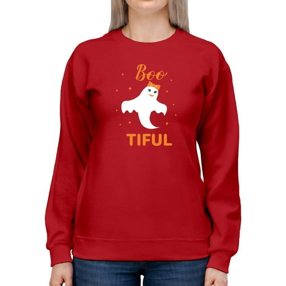Bootiful. Ghost W Glitter Sweatshirt Women -Image by Shutterstock, Female 4X-Large