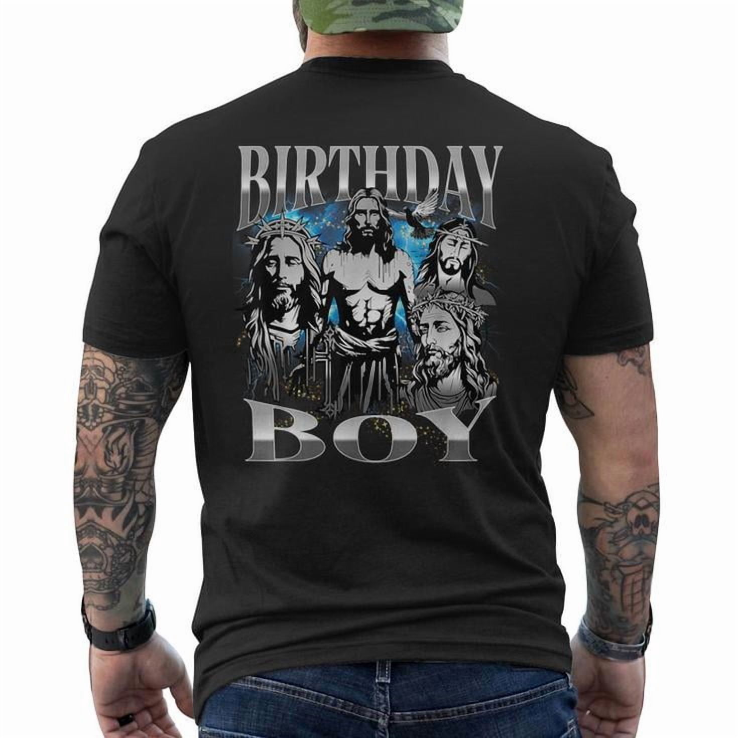 Bootleg Jesus Birthday Boy Christmas Vintage Meme Men's Back Print T ...