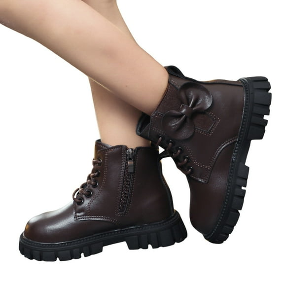Boots Ankle Boots Children Shoes Heel Comfortable Soft Sole Casual Footwear Boots for Kids,Z01 Brown,10-10.5 Years