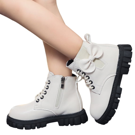 Boots Ankle Boots Children Shoes Heel Comfortable Soft Sole Casual Footwear Boots for Kids,Z01 White,7-8 Years