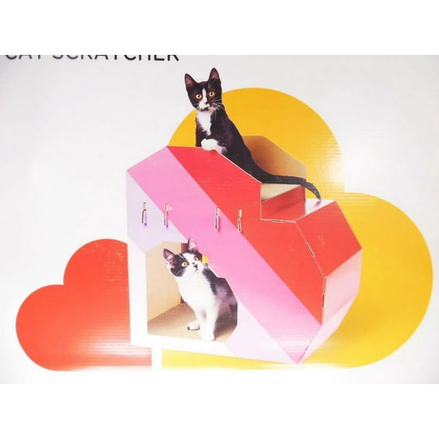 Boots & Barkley Double Decker Heart Scratch House Cat Scratcher 21"Wx14