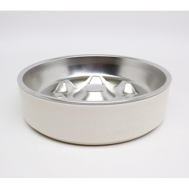 Boots & Barkley Stainless Steel Slow Feed PlantBased Dog Bowl Cream